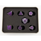 Purple Shadow Set of 7 Metal Polyhedral Dice with Silver Numbers
