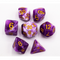 Purple Set of 7 Milky Polyhedral Dice with Gold Numbers  Fair Game Video Games